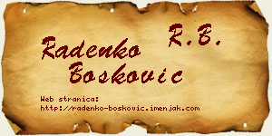 Radenko Bošković vizit kartica